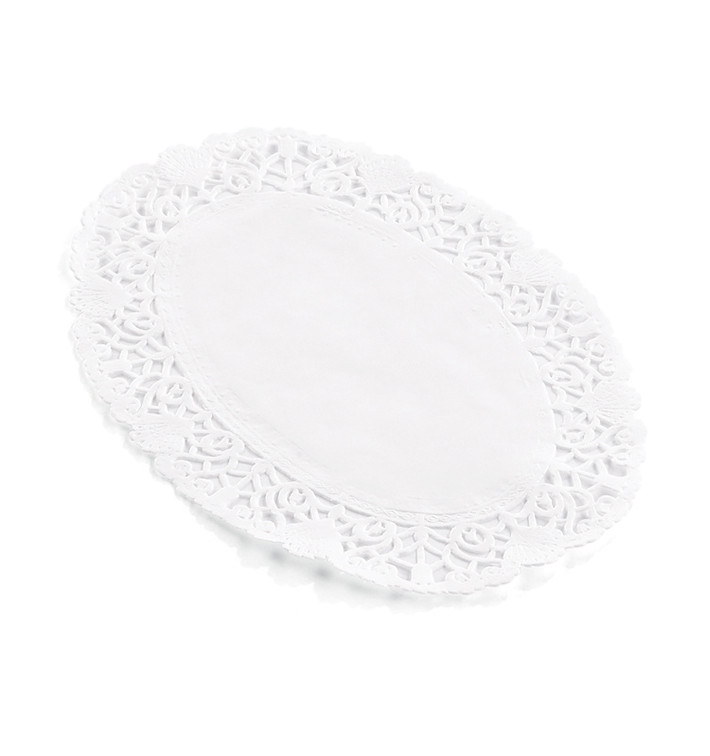 Naperon Papel Rendado Branco Oval 22x32cm (250 Uds) Naperon Papel Rendado Branco Oval 22x32cm (250 Uds)