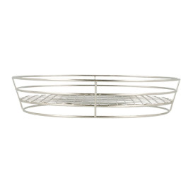 Cesta Oval en Aço Prata 280x205x57mm (1 Ud)