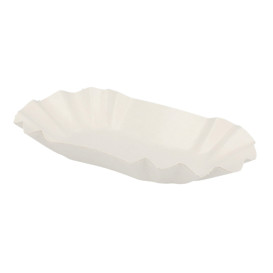 Bandeja de Cartão Oval Plastificada 16,5x10x3,5cm (250 Uds)