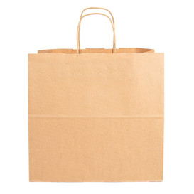 Saco Papel Kraft Marrom Asas 90g 32+16x31cm (50 Uds)