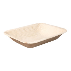 Bandeja retangular de folha de palmeira 16x12,5x3cm (200 Unidades)
