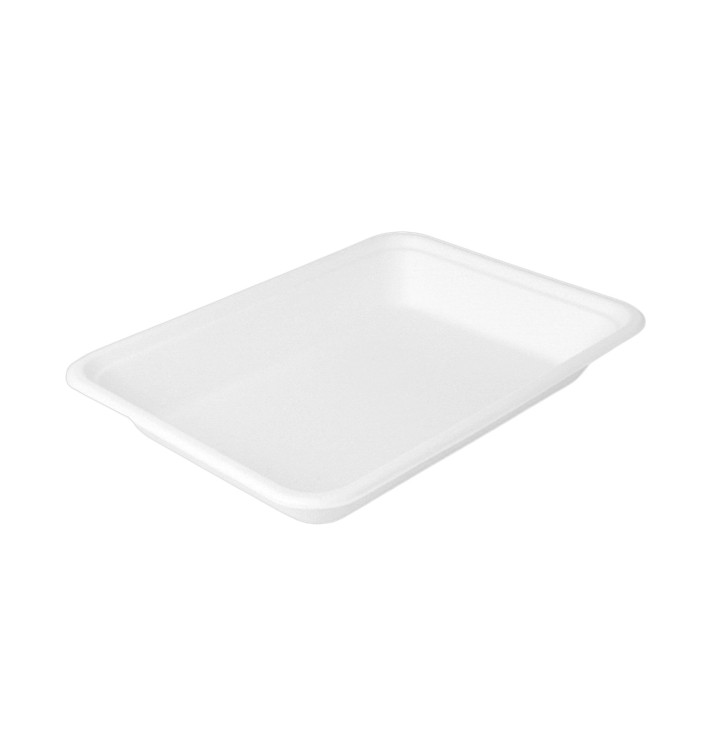 Bandeja Bio da cana-de-açúcar Branco 196x147x27mm (50 Uds) Bandeja Bio da cana-de-açúcar Branco 196x147x27mm (50 Uds)