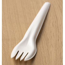 Garfo em Papel Branco 17cm (50 Uds)