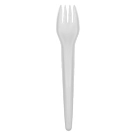 Garfo em Papel Branco 17cm (50 Uds)