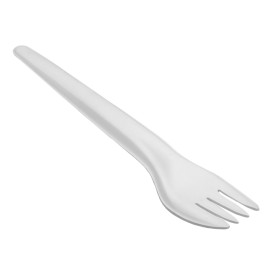 Garfo em Papel Branco 17cm (50 Uds)