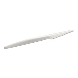 Faca em Papel Branco 17cm (50 Uds)