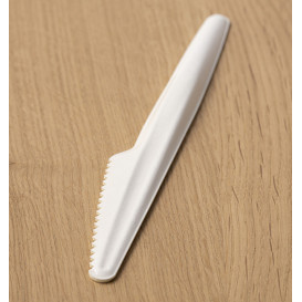 Faca em Papel Branco 17cm (50 Uds)