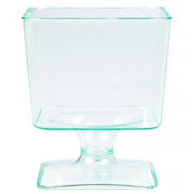 Copo Plastico Quadrado com Pé Verde Trans.  60 ml (12 Unidades)