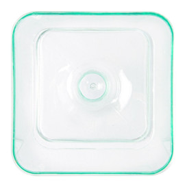 Copo Plastico Quadrado com Pé Verde Trans.  60 ml (12 Unidades)