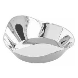 Tigela Degustação de Plástico Oval Prata 30ml 8x2cm (50 Unidades)