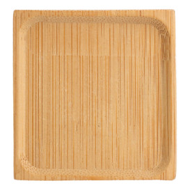 Prato Degustação de Bambu Quadrado 6x6cm (24 Uds)