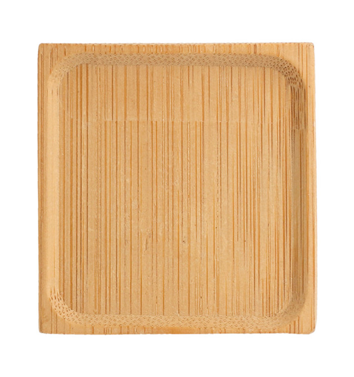 Prato Degustação de Bambu Quadrado 6x6cm (1200 Uds) Prato Degustação de Bambu Quadrado 6x6cm (1200 Uds)