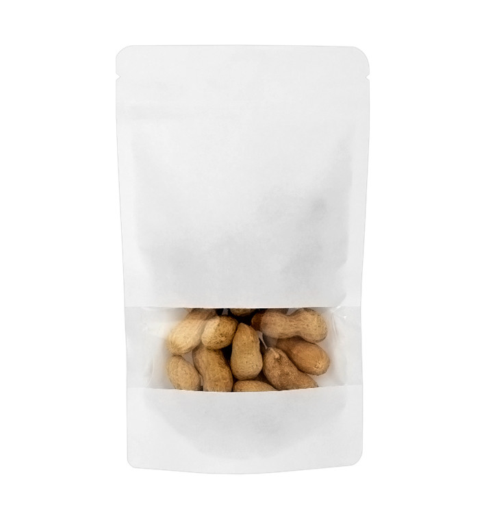 Saco DoyPack Fecho Zip e Janela Branco 25+12x35cm (50 Uds) Saco DoyPack Fecho Zip e Janela Branco 25+12x35cm (50 Uds)