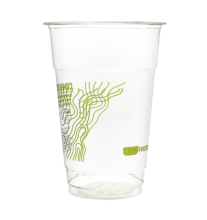 Copo Amido de Milho PLA "Green Stripe" 295ml (50 Uds) Copo Amido de Milho PLA "Green Stripe" 295ml (50 Uds)