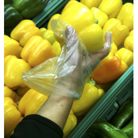 Luvas de Polietileno Gravado Transparente (100 Uds)