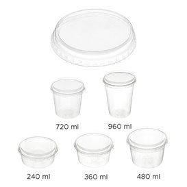 Embalagem Compostáveis PLA Transparente 960ml (50 Uds)