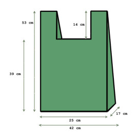 Saco Plastico 70% Reciclado “Colors” Verde 42x53cm 50µm (40 Uds)