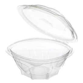 Tigela Plastico Redondo Tampa Bisagra PET 500ml (100 Uds)