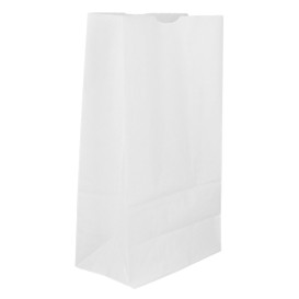 Saco de Papel Sem Asas Kraft Branco 50g/m² 15+9x28cm (25 Uds)