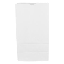 Saco de Papel Sem Asas Kraft Branco 50g/m² 15+9x28cm (25 Uds)