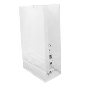 Saco de Papel Sem Asas Kraft Branco 50g/m² 15+9x28cm (1.000 Uds)