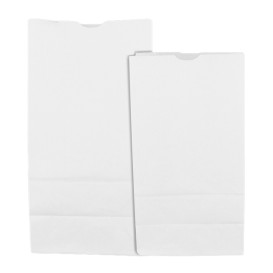 Saco de Papel Sem Asas Kraft Branco 50g/m² 15+9x28cm (1.000 Uds)