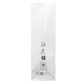 Saco de Papel Sem Asas Kraft Branco 50g/m² 15+9x28cm (1.000 Uds)