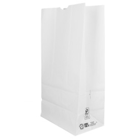 Saco de Papel Sem Asas Kraft Branco 60g/m² 18+11x34cm (25 Uds)