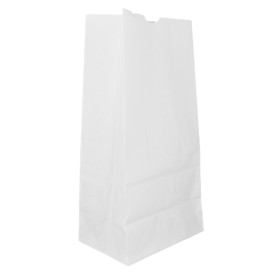 Saco de Papel Sem Asas Kraft Branco 60g/m² 18+11x34cm (25 Uds)