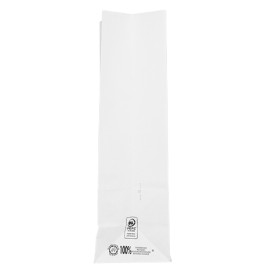 Saco de Papel Sem Asas Kraft Branco 60g/m² 18+11x34cm (25 Uds)