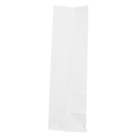 Saco de Papel Sem Asas Kraft Branco 60g/m² 18+11x34cm (25 Uds)