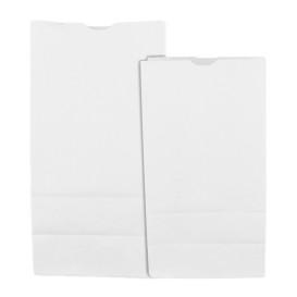 Saco de Papel Sem Asas Kraft Branco 60g/m² 18+11x34cm (25 Uds)