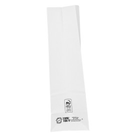 Saco de Papel Sem Asas Kraft Branco 50g/m² 12+8x24cm (25 Uds)