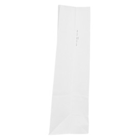 Saco de Papel Sem Asas Kraft Branco 50g/m² 12+8x24cm (1.000 Uds)