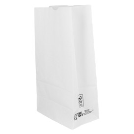Saco de Papel Sem Asas Kraft Branco 50g/m² 12+8x24cm (1.000 Uds)