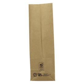 Saco de Papel Sem Asas Kraft Marrom 45g/m² 15+9x28cm (25 Uds)