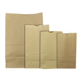 Saco de Papel Sem Asas Kraft 50g/m² 18+12x29cm (25 Uds)