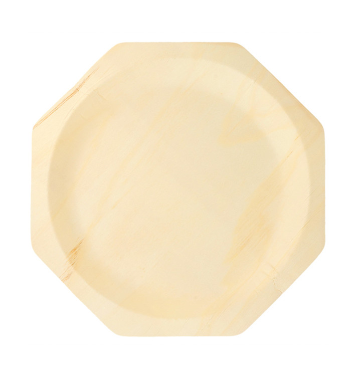 Prato de Madeira Octogonal 260mm (200 Unidades) Prato de Madeira Octogonal 260mm (200 Unidades)