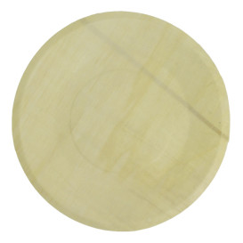 Prato de Madeira Redondo Ø21,5cm (50 Uds)