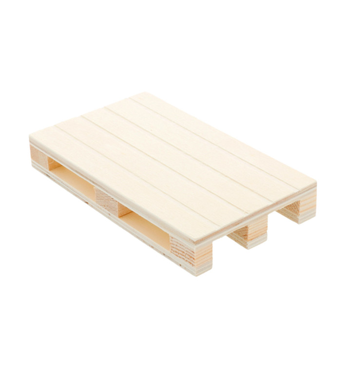Bandeja Mini Palete de Madeira 13x8x2cm (40 Uds) Bandeja Mini Palete de Madeira 13x8x2cm (40 Uds)
