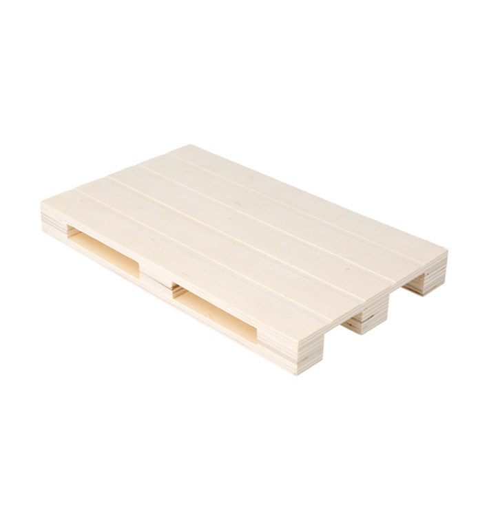 Bandeja Mini Palete de Madeira 20x12x2cm (40 Uds) Bandeja Mini Palete de Madeira 20x12x2cm (40 Uds)