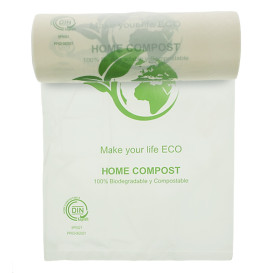 Rolo de Sacos Plasticos sem alças Bio Home Compost 25x37cm (3.000 Uds)