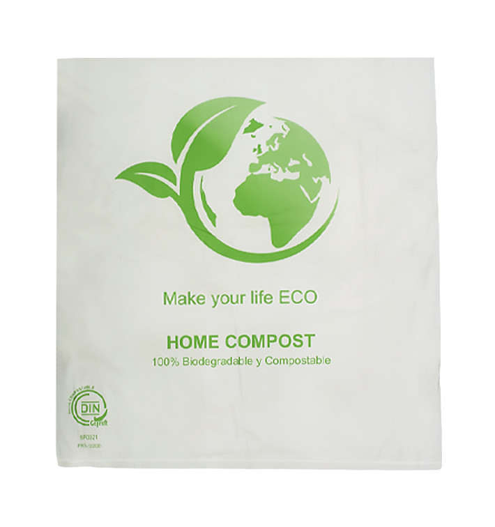 Saco Plastico Mercado Bio Home Compost 48x52cm (100 Uds)