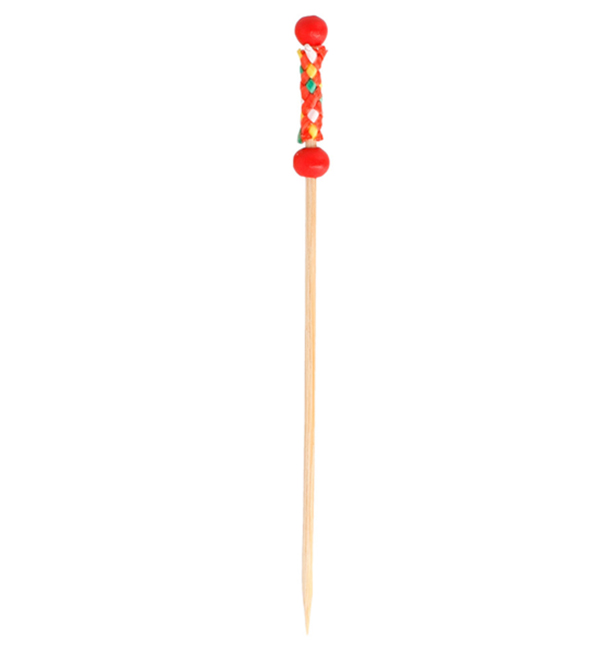 Pick Bambú Decorado Vermelho 120mm (10000 Unidades)