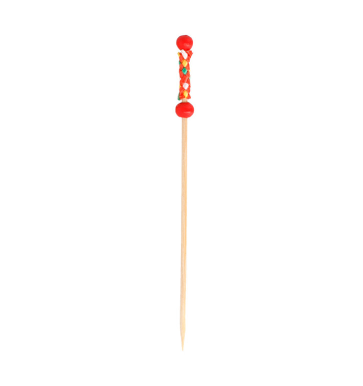 Pick Bambú Decorado Vermelho 120mm (10000 Unidades) Pick Bambú Decorado Vermelho 120mm (10000 Unidades)