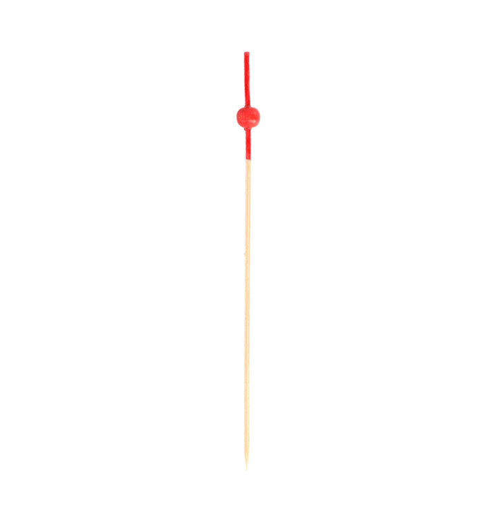 Pick Bambu Decorado Bola Vermelho 90mm (100 Unidades) Pick Bambu Decorado Bola Vermelho 90mm (100 Unidades)