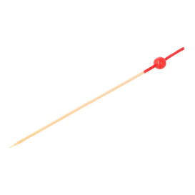 Pick Bambu Decorado Bola Vermelho 120mm (100 Unidades)