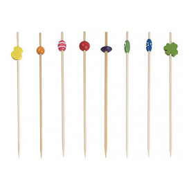 Pick Bambu Decorado Surtido 120mm (100 Unidades)
