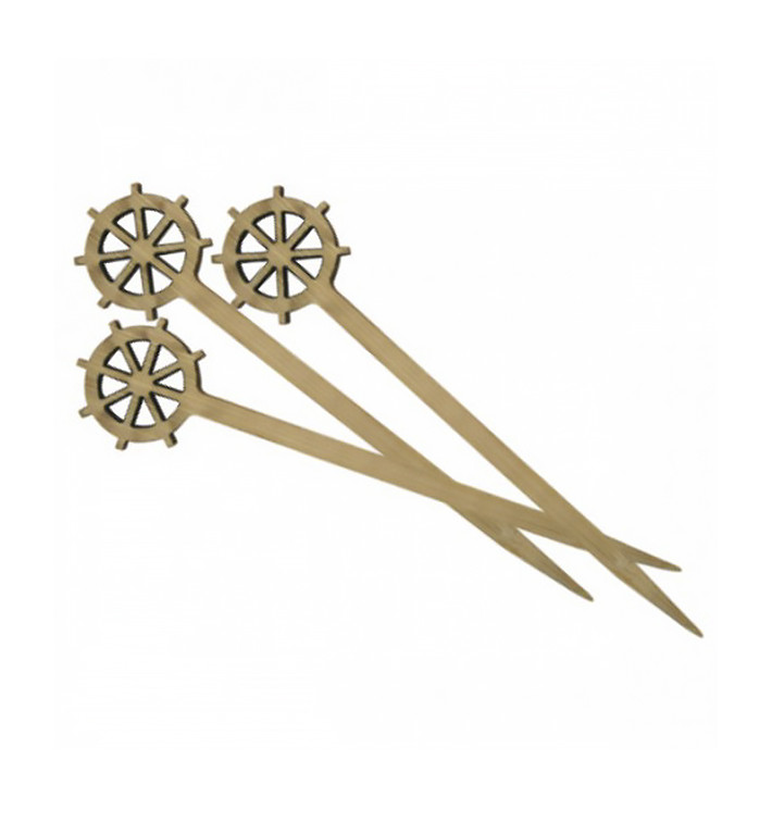 Pick Bambu Decorado Leme 90mm (100 Unidades) Pick Bambu Decorado Leme 90mm (100 Unidades)