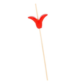 Pick Bambu Decorado Lírios 120mm (100 Unidades)